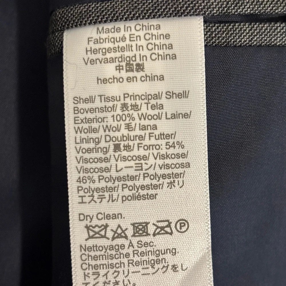 New J.Crew Thompson Suit Jacket Blazer Men 42L Gray Premium Wool Two Button NWT
